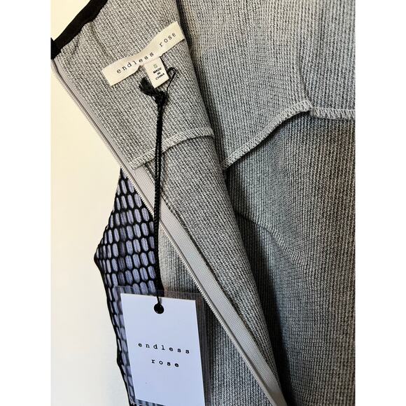 Endless Rose Mesh Panel Bodycon Mini Dress Gray Black – Size Small NWT - Picture 3 of 8